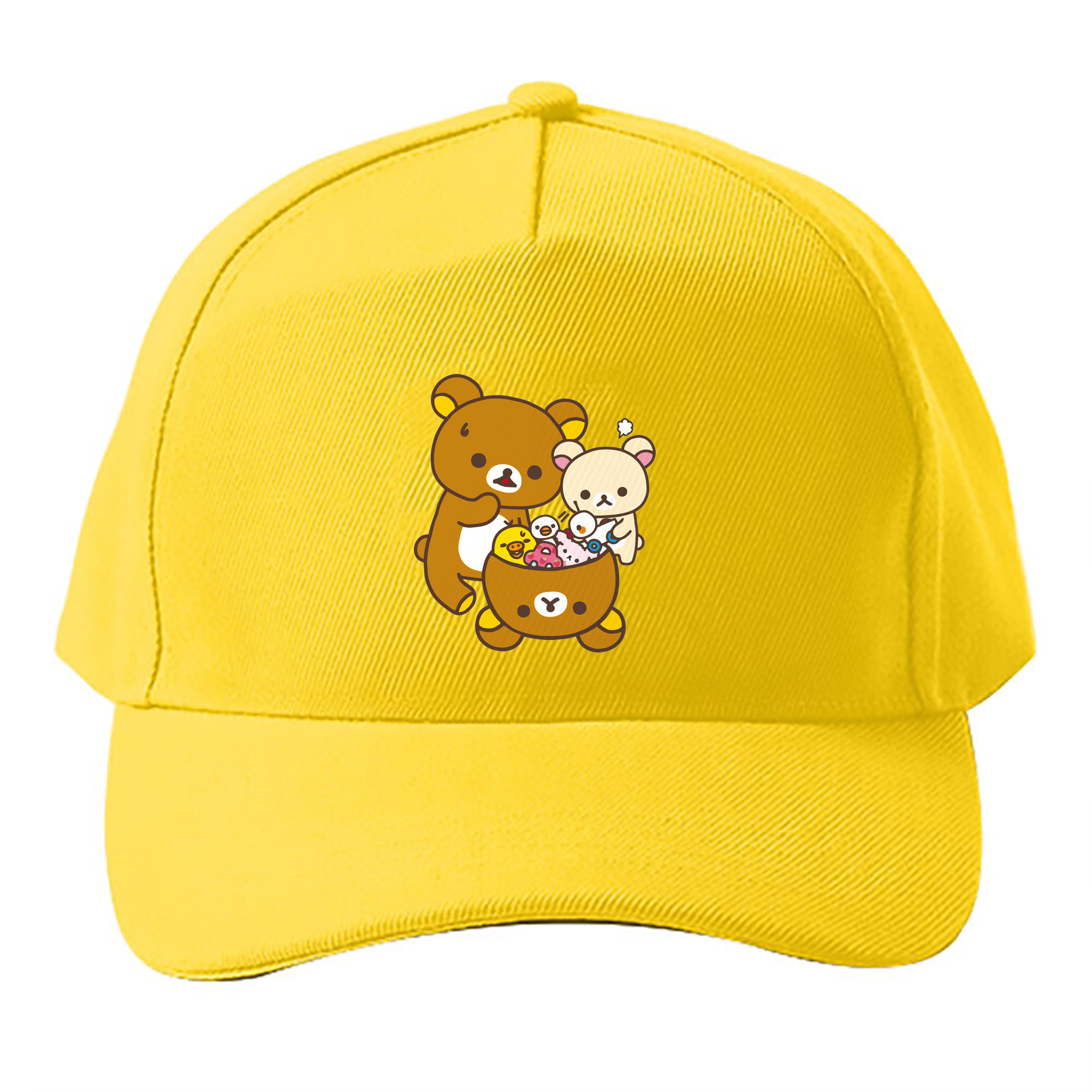 （画像用） リラックマ リラックマ キイロイトリ Rilakkuma Korilakkuma Kiiroitori ベースボールキャップ 綿100％ 男女兼用 帽子 スポーツ